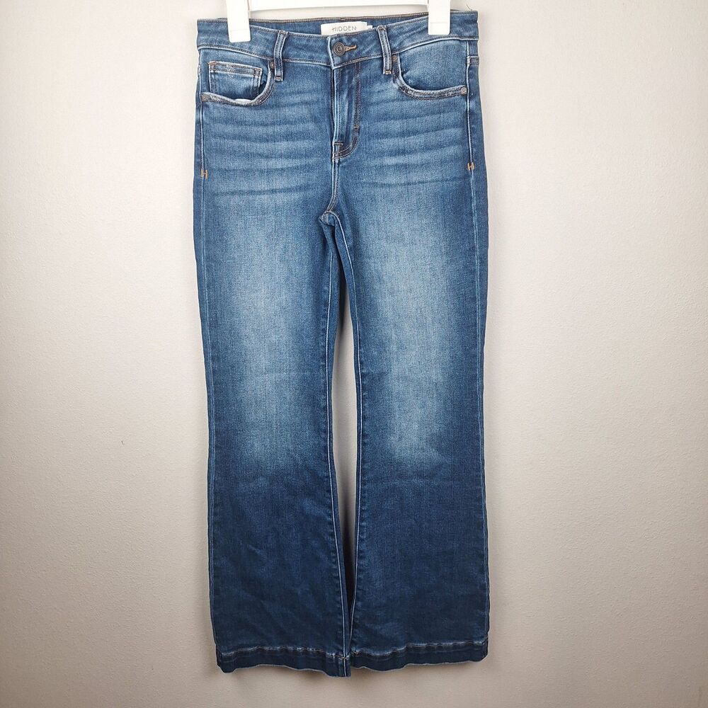 Hidden Blake Mid Rise Flare Dad Jeans Womens Size 27 Medium Wash Blue